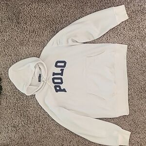 Polo by Ralph Lauren White Hoodie with Navy Logo